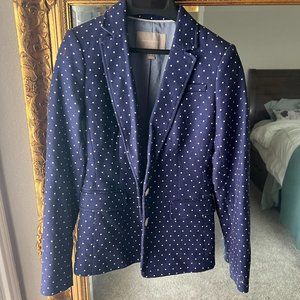 Banana Republic Blue Night Sky Regent Polka Dot Blazer Size 0